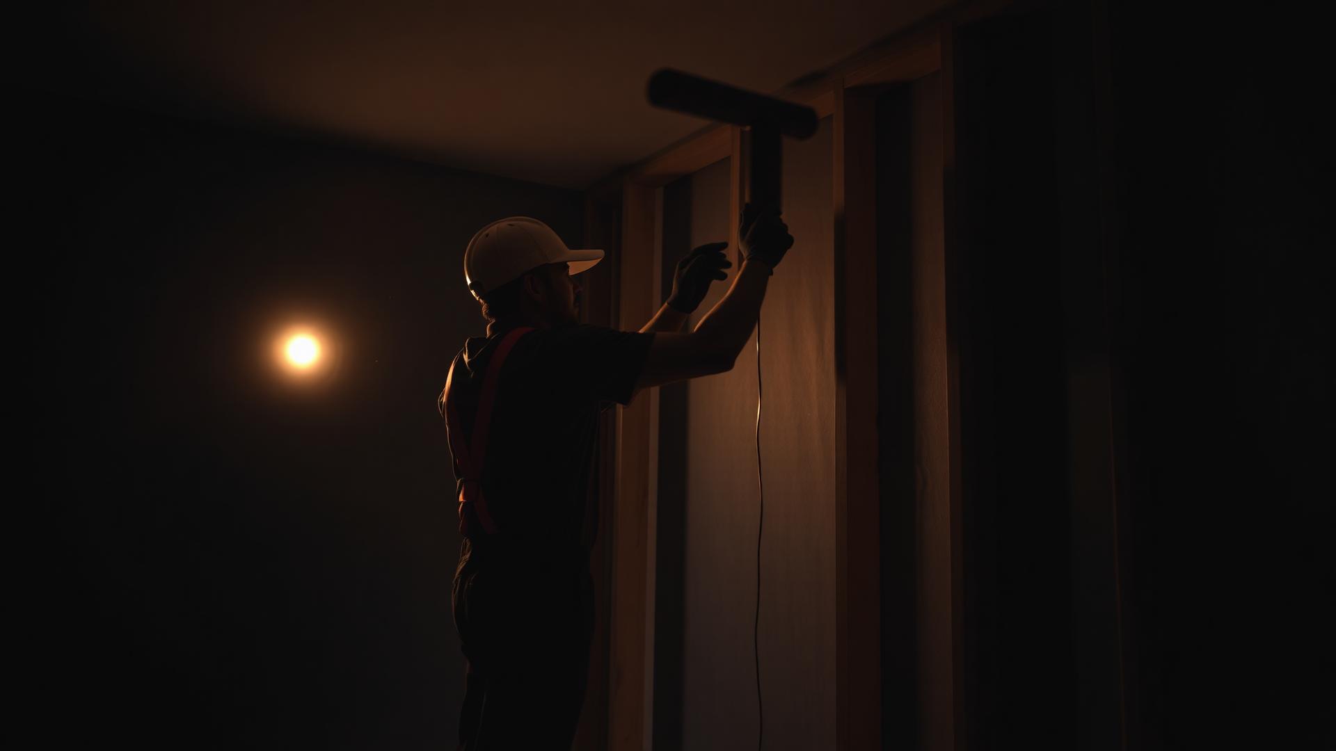 Contractor framing an interior wall on a Toronto renovation job site